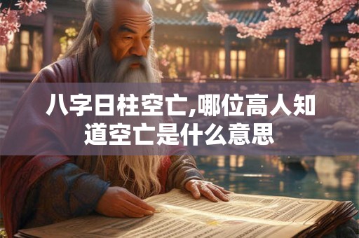 八字日柱空亡,哪位高人知道空亡是什么意思