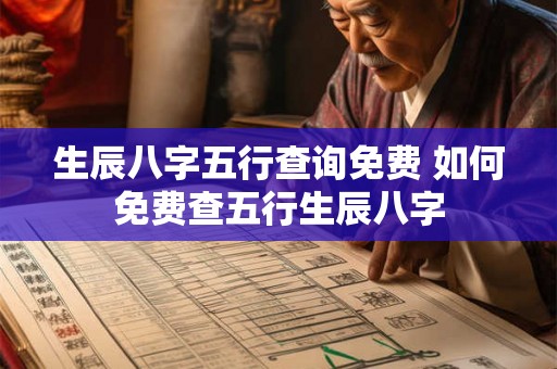 生辰八字五行查询免费 如何免费查五行生辰八字