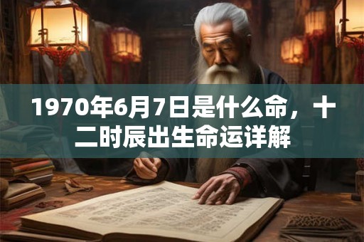 1970年6月7日是什么命，十二时辰出生命运详解