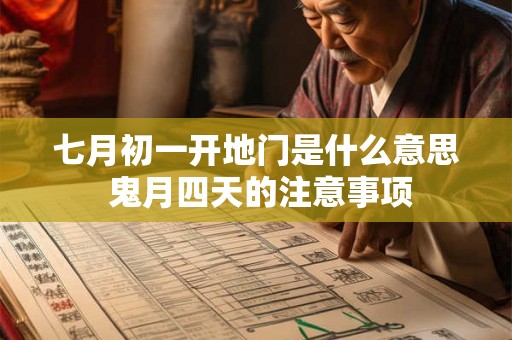 七月初一开地门是什么意思 鬼月四天的注意事项