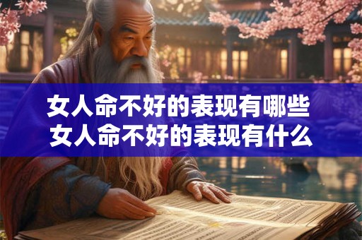女人命不好的表现有哪些 女人命不好的表现有什么