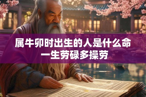 属牛卯时出生的人是什么命 一生劳碌多操劳