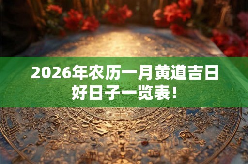 2026年农历一月黄道吉日好日子一览表！