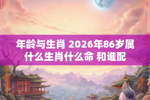 年龄与生肖 2026年86岁属什么生肖什么命 和谁配