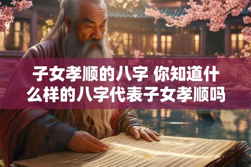 子女孝顺的八字 你知道什么样的八字代表子女孝顺吗