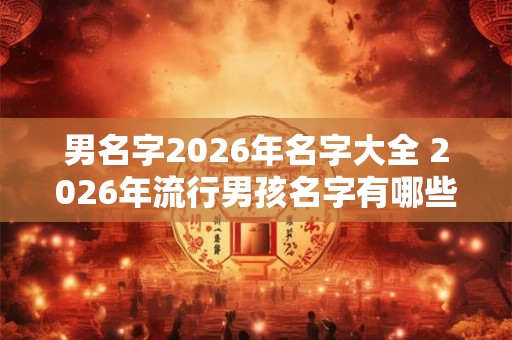 男名字2026年名字大全 2026年流行男孩名字有哪些
