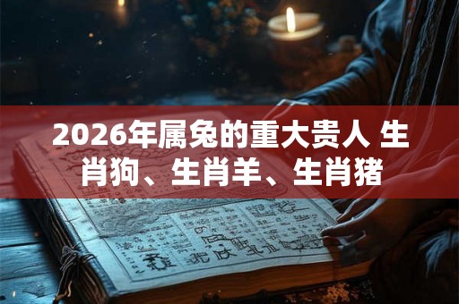2026年属兔的重大贵人 生肖狗、生肖羊、生肖猪