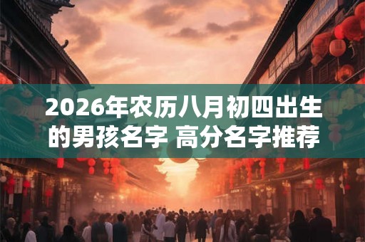 2026年农历八月初四出生的男孩名字 高分名字推荐