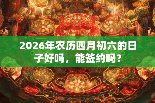 2026年农历四月初六的日子好吗，能签约吗？