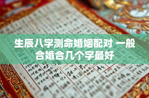 生辰八字测命婚姻配对 一般合婚合几个字最好