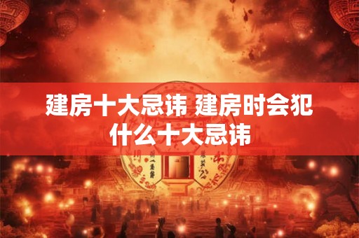 建房十大忌讳 建房时会犯什么十大忌讳