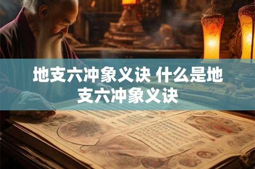 地支六冲象义诀 什么是地支六冲象义诀