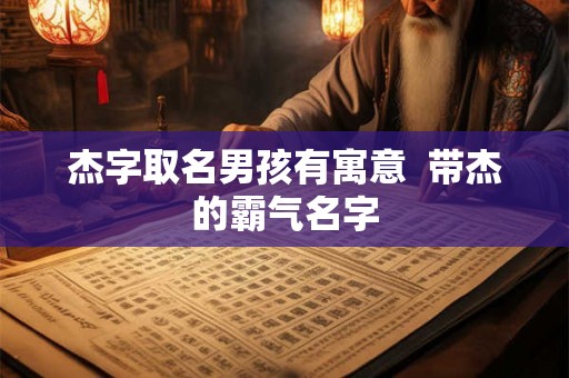杰字取名男孩有寓意  带杰的霸气名字