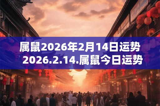 属鼠2026年2月14日运势  2026.2.14.属鼠今日运势