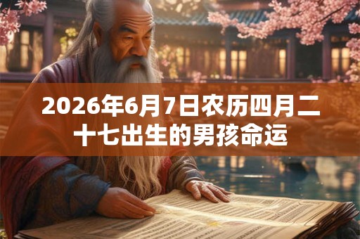 2026年6月7日农历四月二十七出生的男孩命运