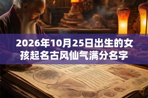 2026年10月25日出生的女孩起名古风仙气满分名字