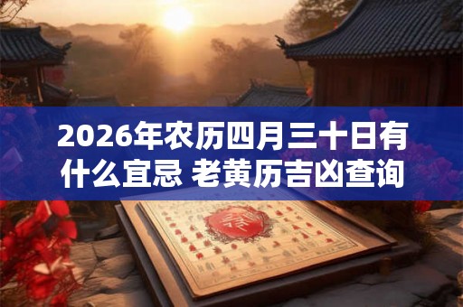 2026年农历四月三十日有什么宜忌 老黄历吉凶查询