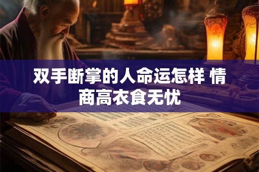 双手断掌的人命运怎样 情商高衣食无忧