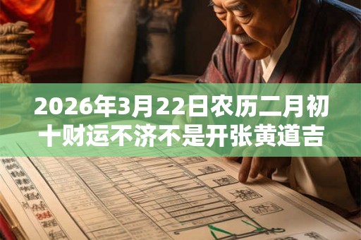 2026年3月22日农历二月初十财运不济不是开张黄道吉日