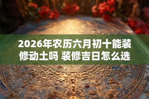 2026年农历六月初十能装修动土吗 装修吉日怎么选
