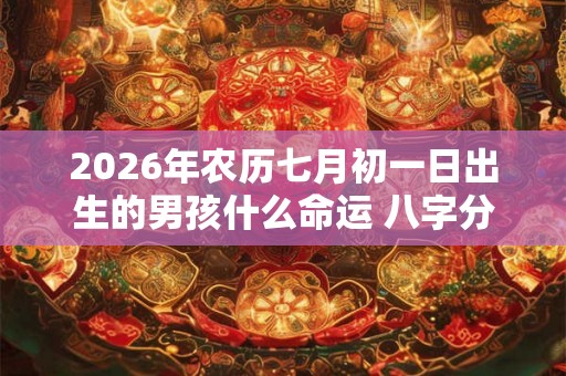 2026年农历七月初一日出生的男孩什么命运 八字分析