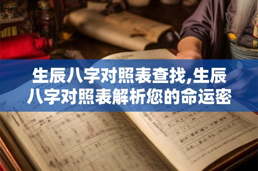 生辰八字对照表查找,生辰八字对照表解析您的命运密码