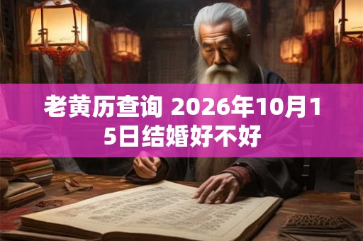 老黄历查询 2026年10月15日结婚好不好