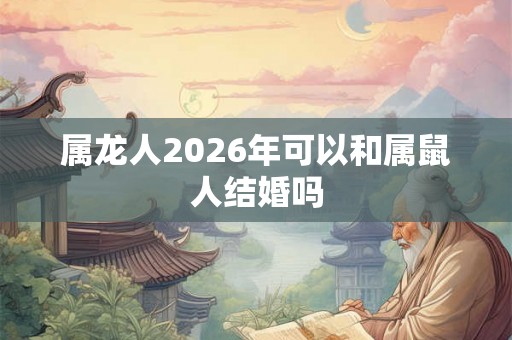 属龙人2026年可以和属鼠人结婚吗