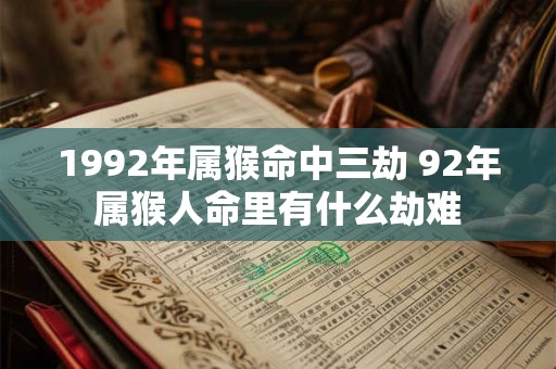 1992年属猴命中三劫 92年属猴人命里有什么劫难