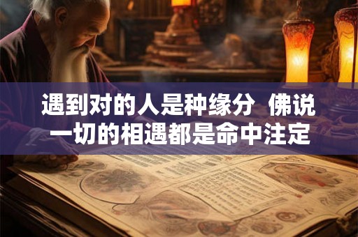 遇到对的人是种缘分  佛说一切的相遇都是命中注定