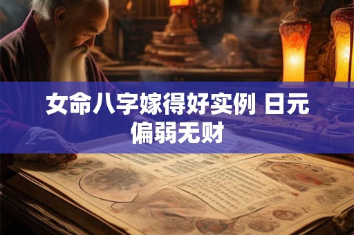 女命八字嫁得好实例 日元偏弱无财