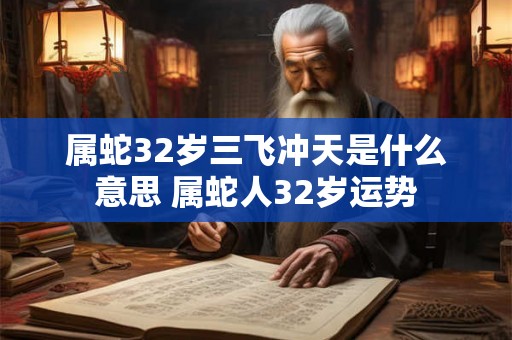 属蛇32岁三飞冲天是什么意思 属蛇人32岁运势