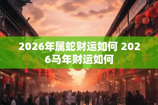 2026年属蛇财运如何 2026马年财运如何